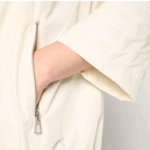 LOGO Lori Goldstein Long Lightweight Jacket With Hood Cream NWOT Small Petite - Picture 3 of 12